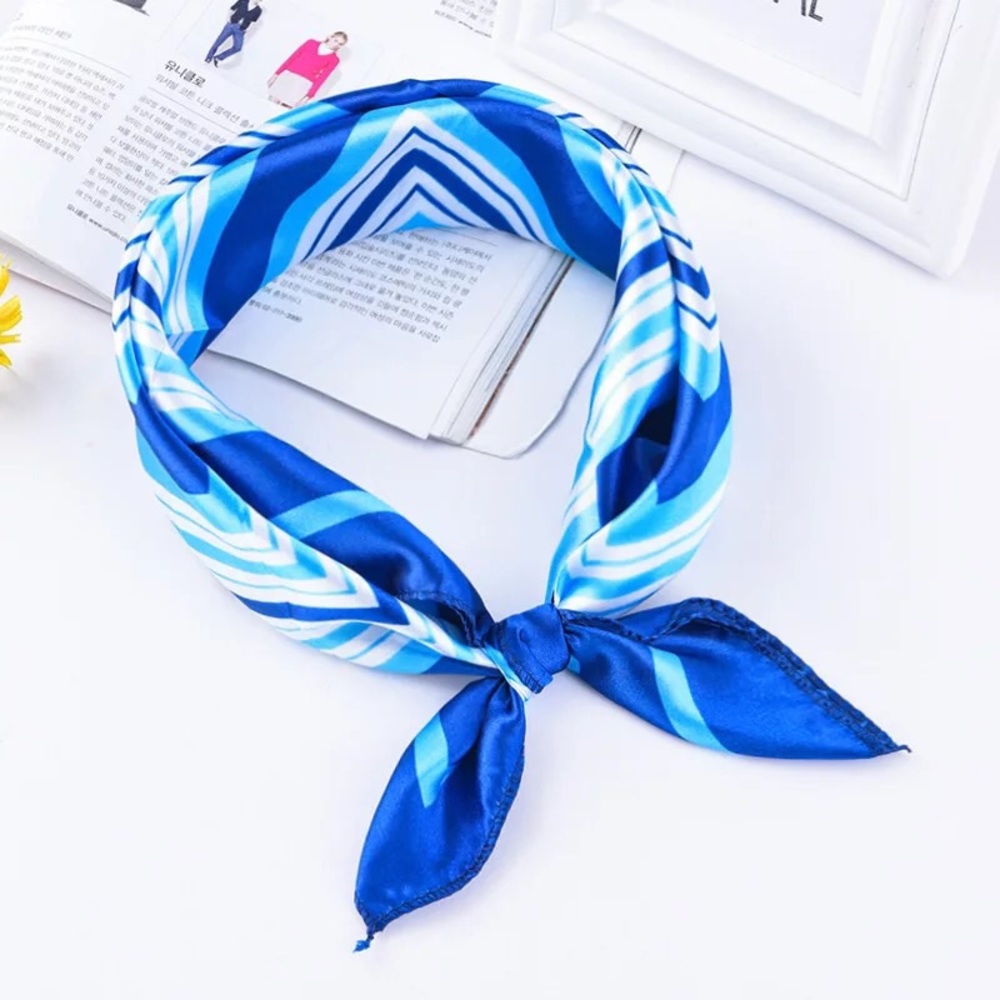 New Blue & White Head / Hair Scarf